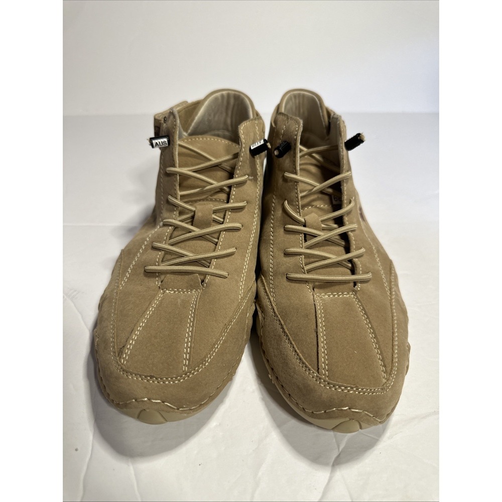 LDECK Tan Suede High Top Sneakers‎ Mens Driving Shoes Ankle Strap Brown size 9.5